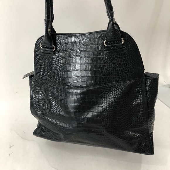 Ralston Raquel Black Croc Patent Leather Large Bag - Picture 5 of 8